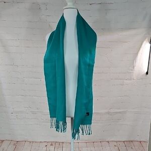 Blue Scarf with Fringe Tassels